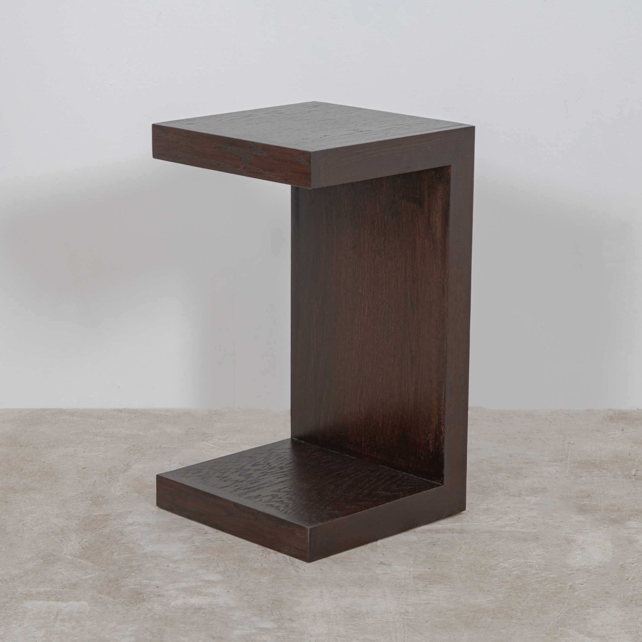 Amble Brown Oak Wood End Table - Brown Oak Wood Chair Side Table - Oakmaat - End Table