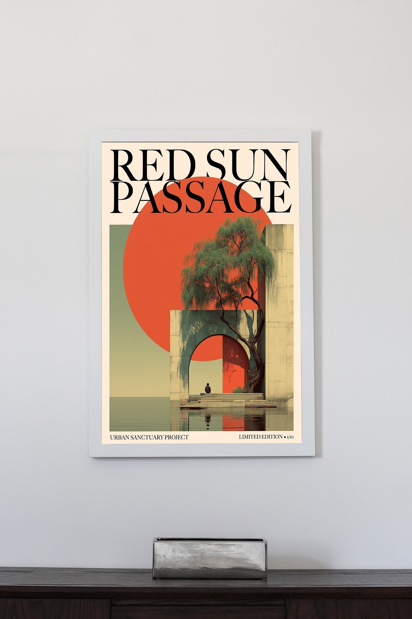 Red Sun Passage | Print & Oak Frame - Oakmaat - Art Prints