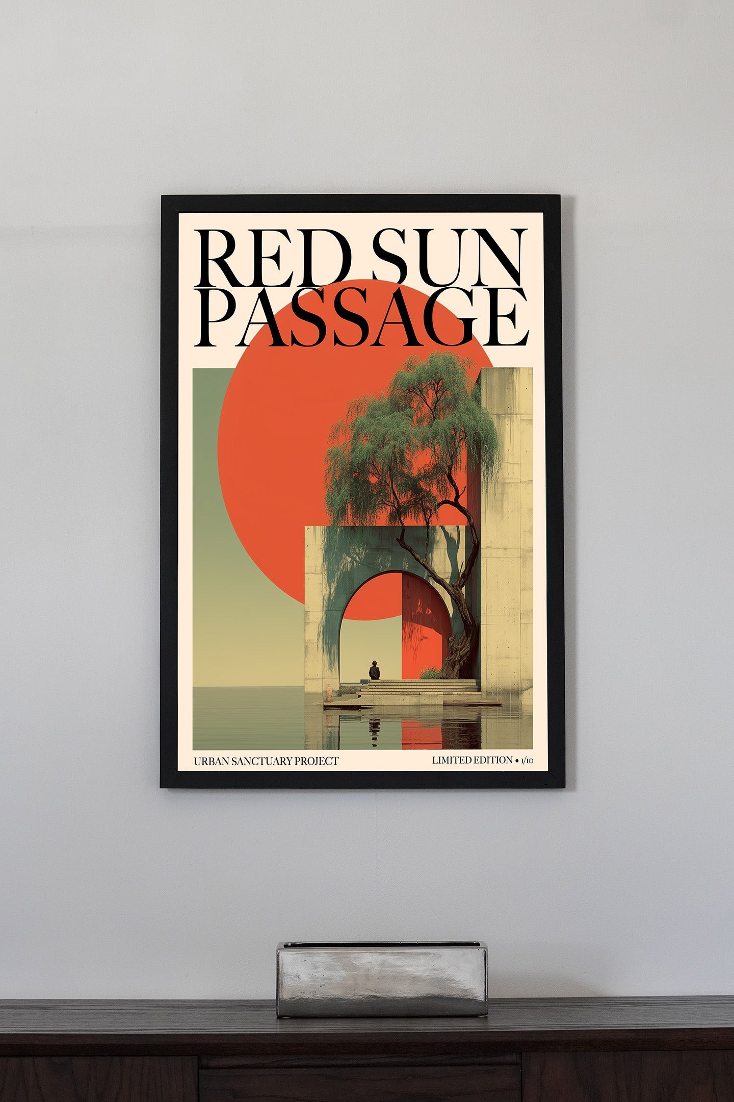 Red Sun Passage | Print & Oak Frame - Oakmaat - Art Prints